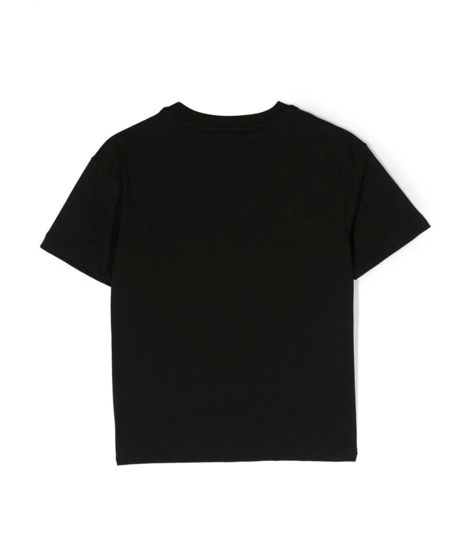 MSGM Kids T-Shirt Nera con Logo per Bambine