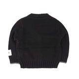 Alessandrini Kids Cardigan Nero con Etichetta Logo a Contrasto per Neonati