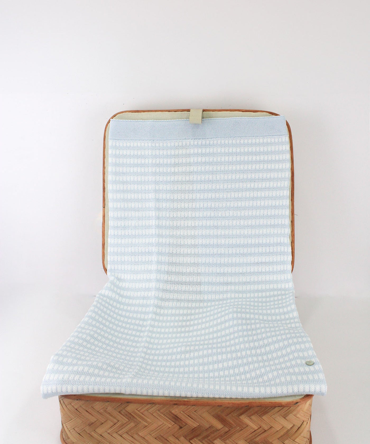 Marlù Coperta Celeste/Bianco Ricamata per Neonati