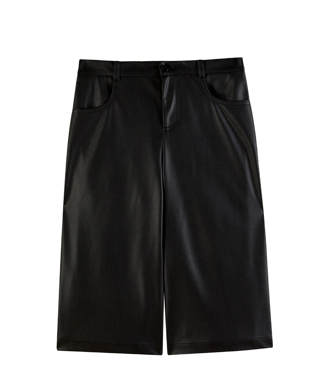 Patrizia Pepe Kids Shorts Neri in Ecopelle per Bambine