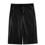 Patrizia Pepe Kids Shorts Neri in Ecopelle per Bambine