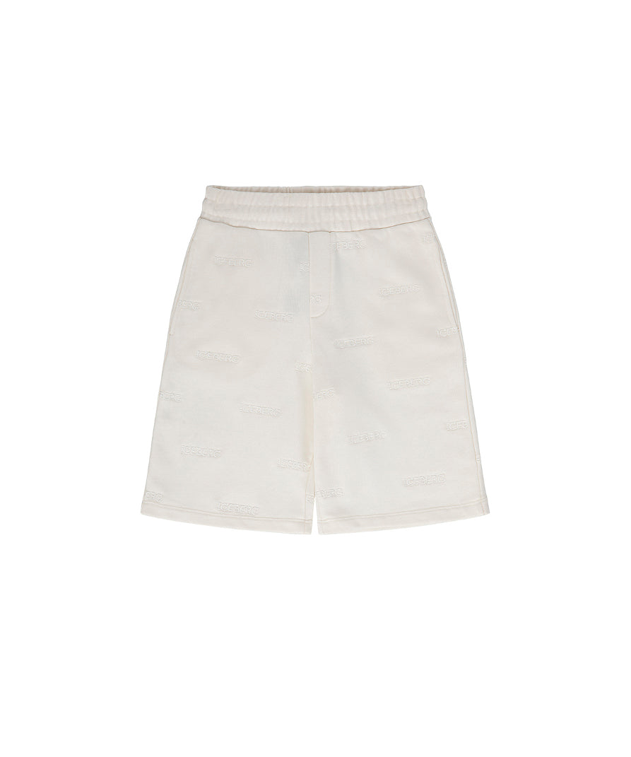 Iceberg Kids Bermuda Bianco con Logo per Neonati