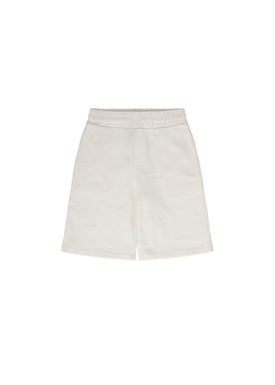 Iceberg Kids Bermuda Bianco con Logo per Neonati
