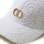 Twinset Kids Cappello Bianco in Pizzo Macramè per Bambine (dettaglio)