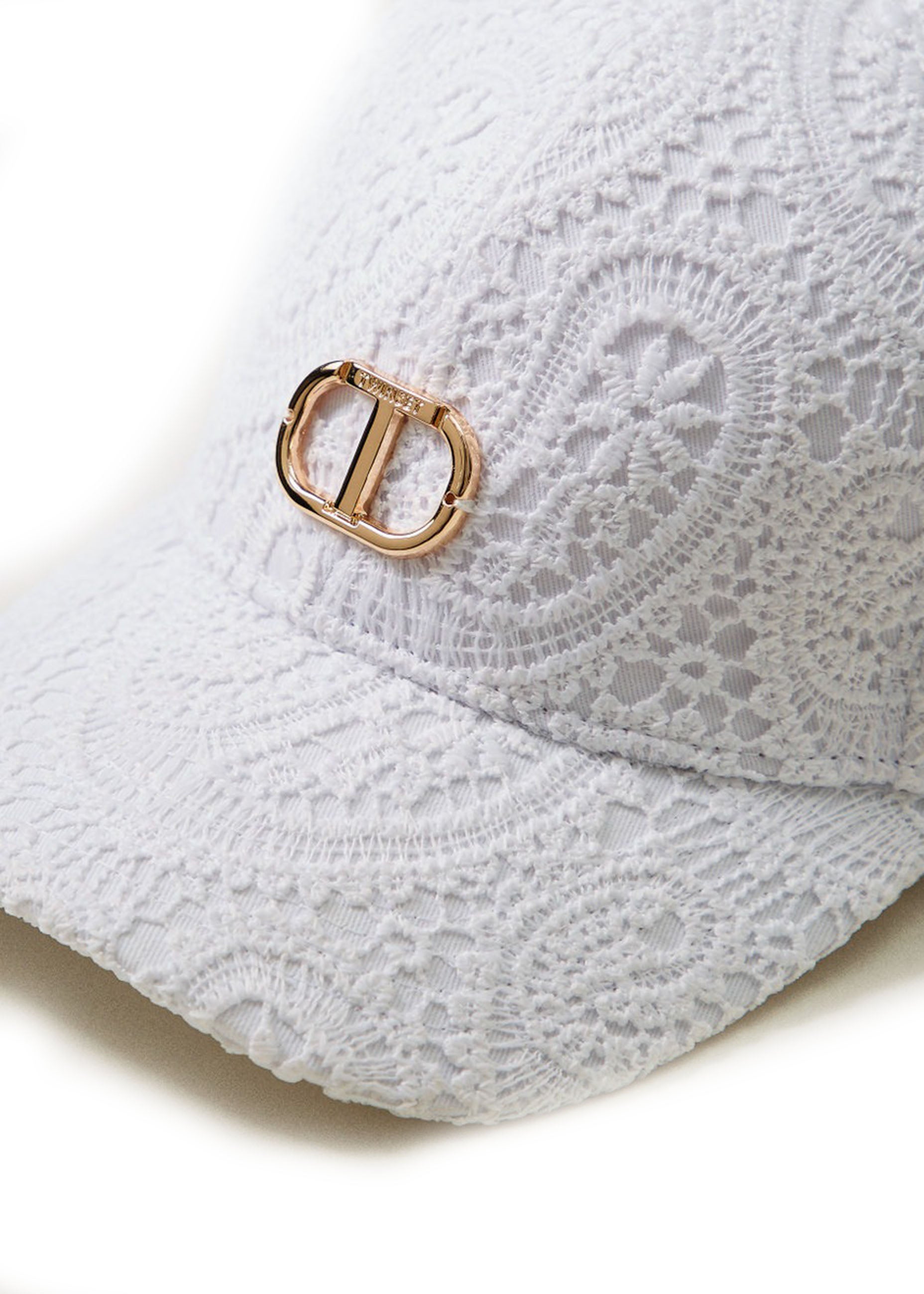 Twinset Kids Cappello Bianco in Pizzo Macramè per Bambine (dettaglio)