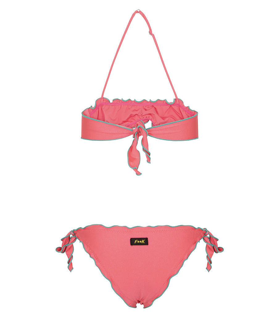 F**K Kids Costume Fucsia con Dettagli Verde per Bambine