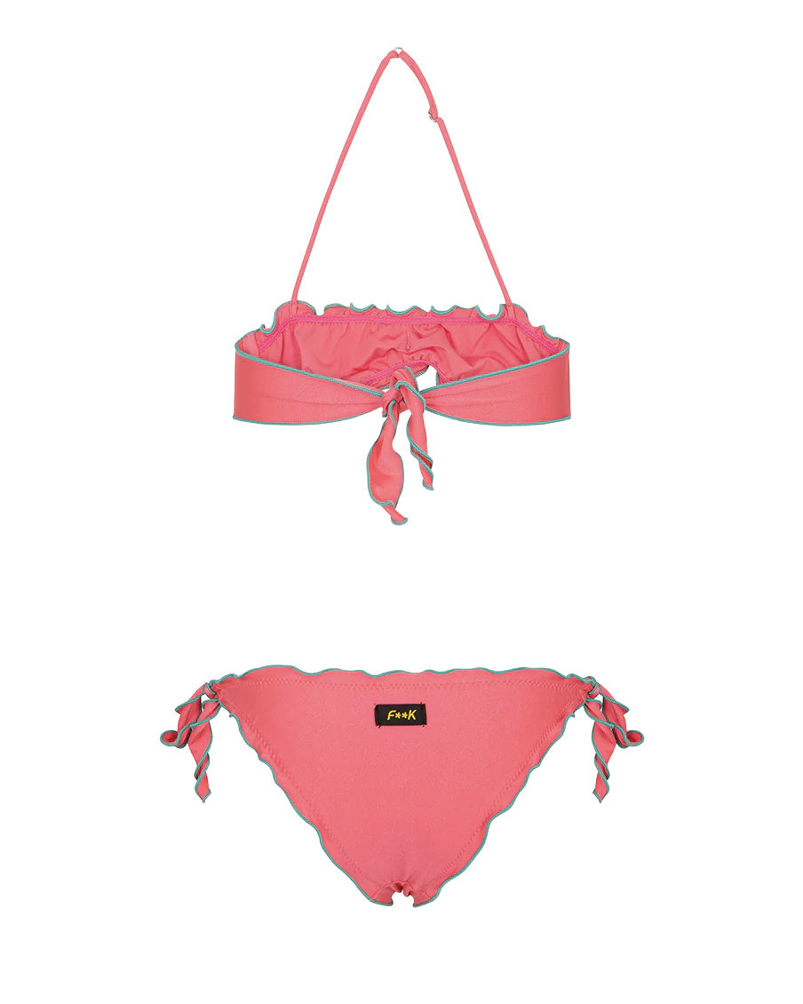 F**K Kids Costume Fucsia con Dettagli Verde per Bambine