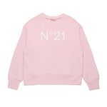 N°21 Kids Felpa Rosa Girocollo con Stampa per Bambine