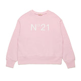 N°21 Kids Felpa Rosa Girocollo con Stampa per Bambine
