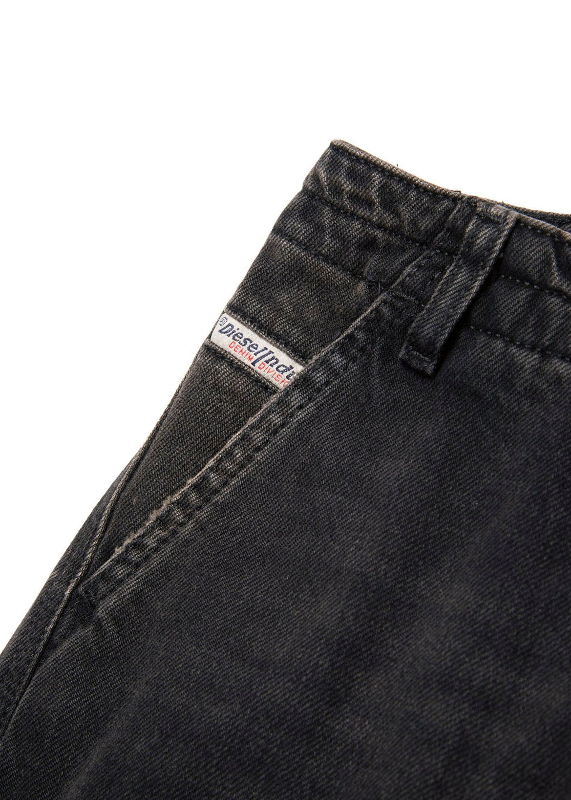 Diesel Kids Jeans Cargo Denim Nero per Bambine (dettaglio)