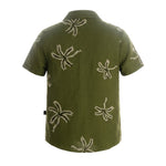 Daniele Alessandrini Kids Camicia Verde Militare con Ricami per Bambini