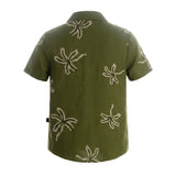 Daniele Alessandrini Kids Camicia Verde Militare con Ricami per Bambini