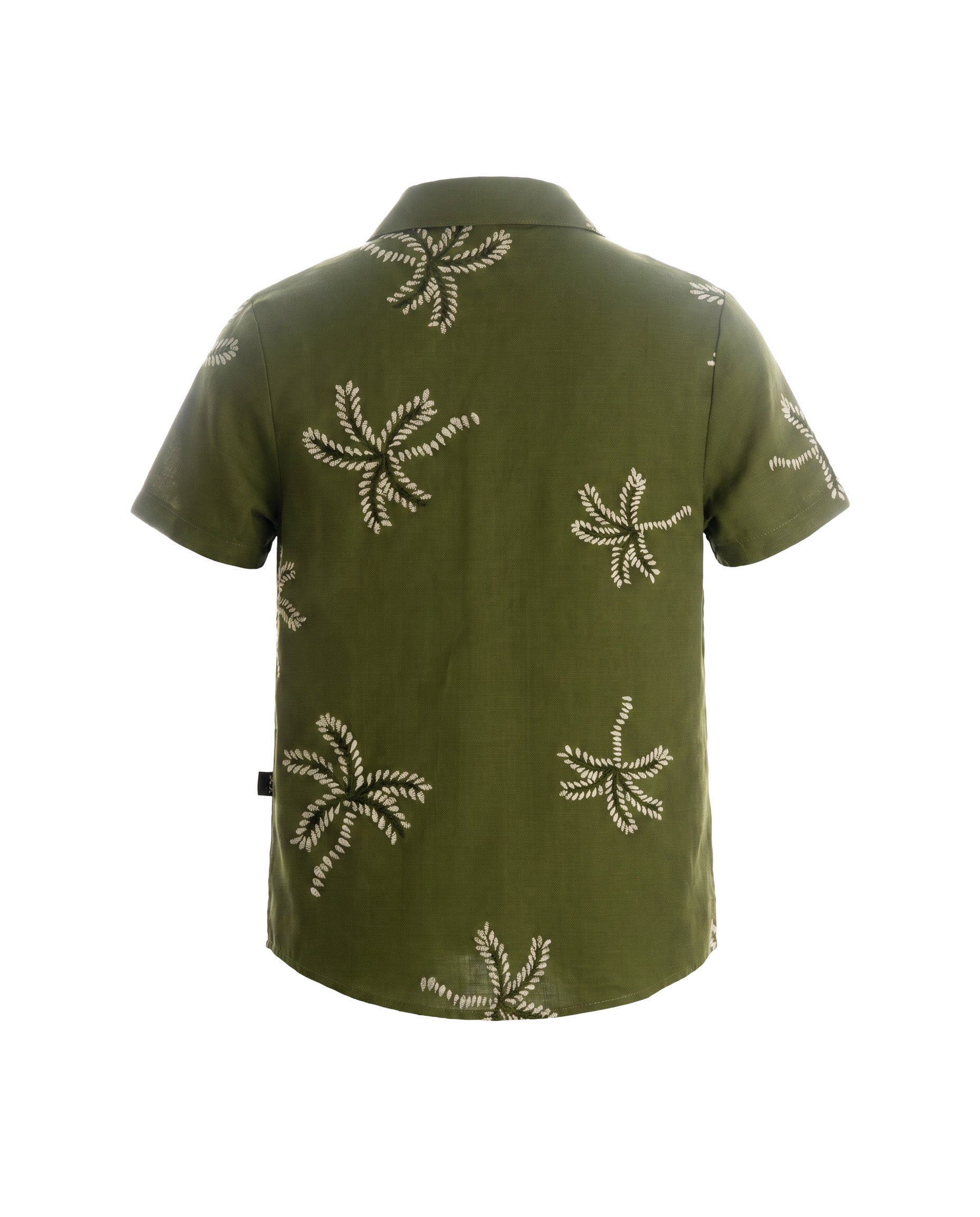 Daniele Alessandrini Kids Camicia Verde Militare con Ricami per Bambini