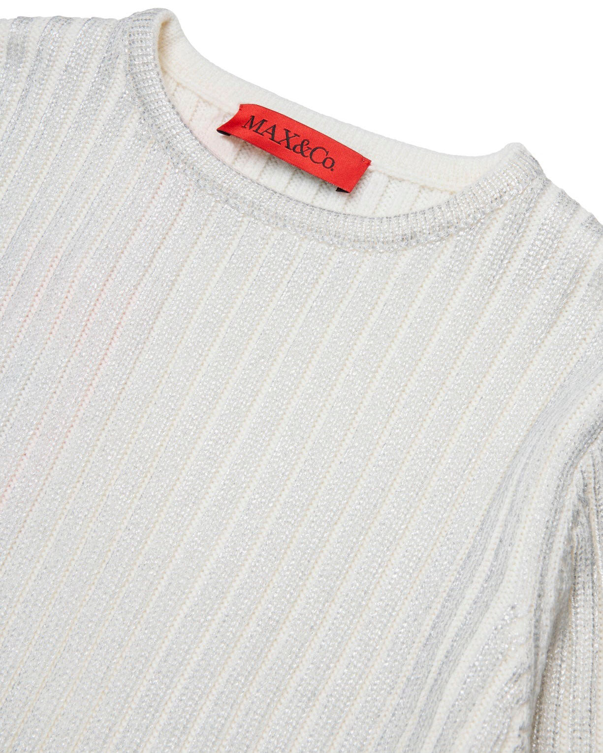 Max & Co Kids T-shirt in Maglia a Costine Silver per Bambine