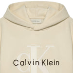 Calvin Klein Kids FElpa WhiteCap Gray con Cappuccio e Logo Ricamato a COntrasto per Bambine