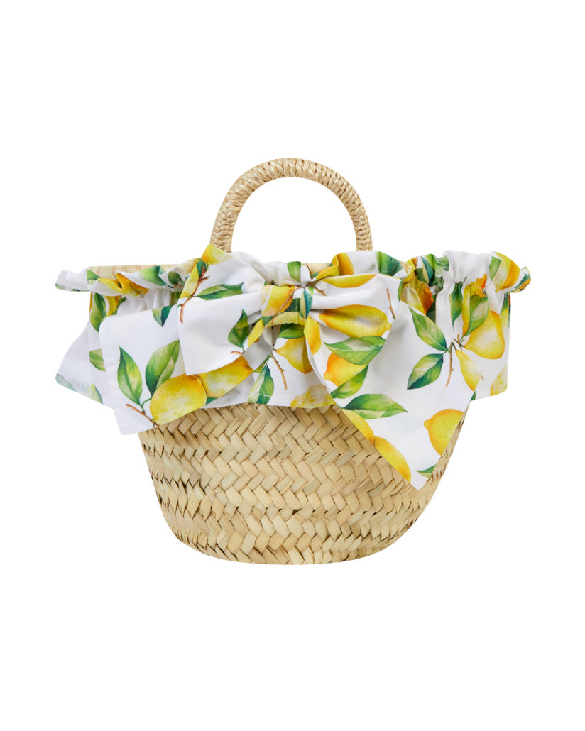 Deolinda Kids Borsa Paglia Fantasia Limoni per Bambine