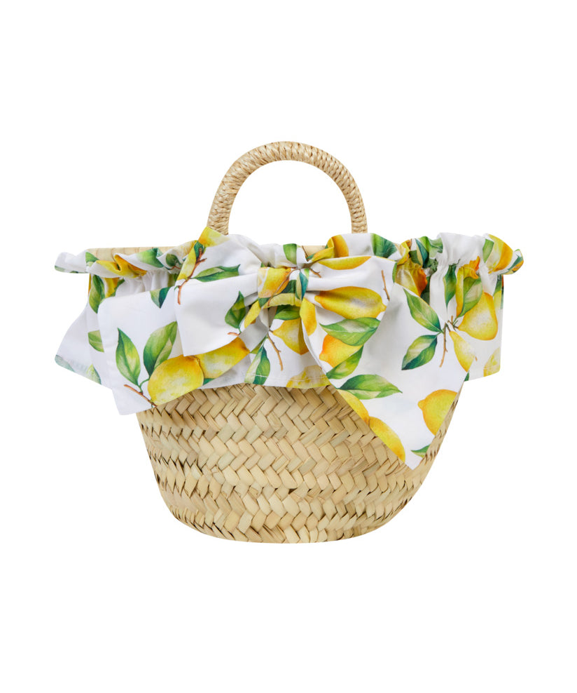Deolinda Kids Borsa Paglia Fantasia Limoni per Bambine