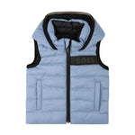 Boss Kids Piumino Smanicato Celeste Reversibile per Neonati