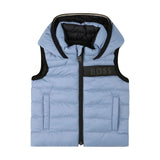 Boss Kids Piumino Smanicato Celeste Reversibile per Neonati
