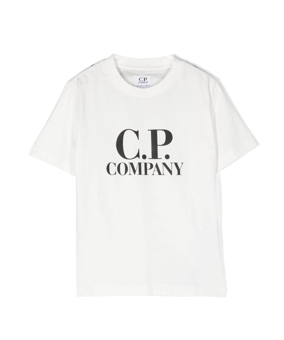 C.P. Company Kids T-shirt Bianca con Stampa per Bambini (fronte)