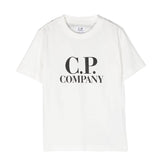 C.P. Company Kids T-shirt Bianca con Stampa per Bambini (fronte)