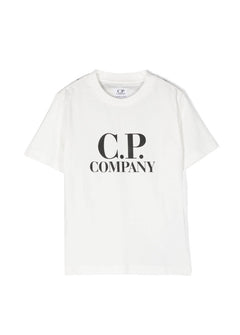 C.P. Company Kids T-shirt Bianca con Stampa per Bambini (fronte)