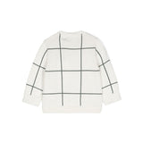 Calvin Klein Kids Felpa Girocollo Avorio a Righe per Neonati (retro)