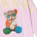 Barrow Kids Felpa con Cappuccio Rosa con Stampa Logo e Pupazzo