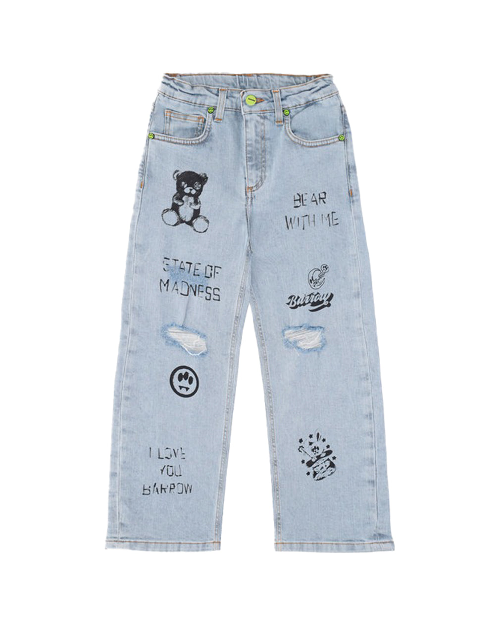 Barrow Kids Denim Jeans Classico con Stampe per Bambini