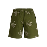 Daniele Alessandrini Kids Short Verde Militare con Ricami per Bambini
