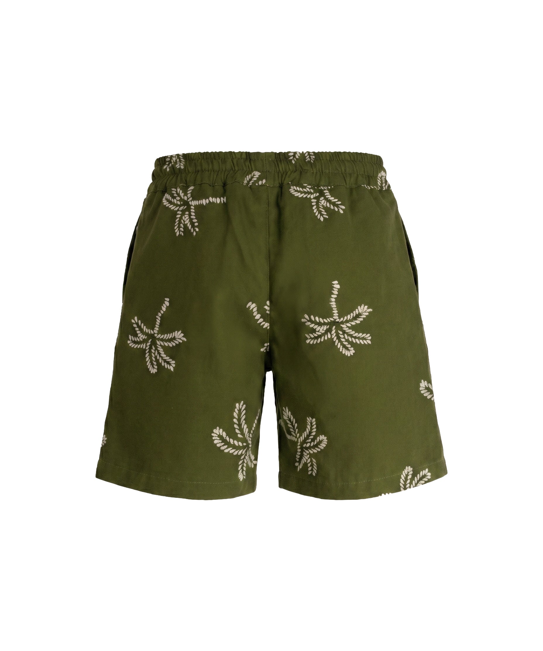 Daniele Alessandrini Kids Short Verde Militare con Ricami per Bambini