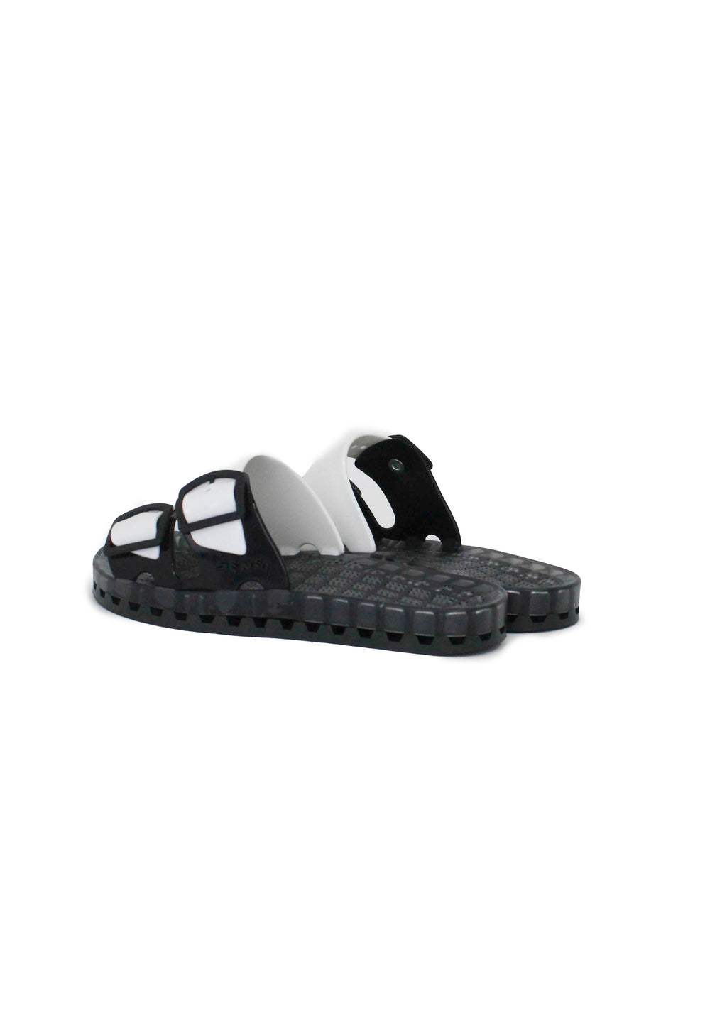 Sensi Kids Black Fluo White Double Band Sandal for Children