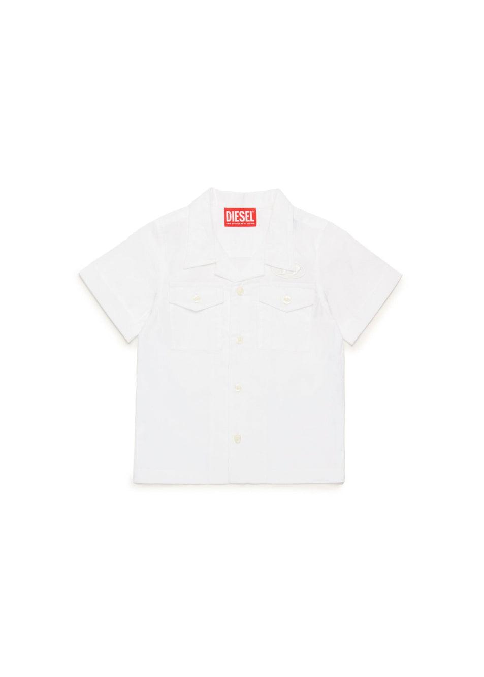 Diesel Kids Camicia Bianca Bowling con Oval D per Neonati