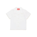 Diesel Kids Camicia Bianca Bowling con Oval D per Neonati
