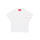 Diesel Kids Camicia Bianca Bowling con Oval D per Neonati