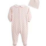 Gabriella Gucci Kids Set Tutina+Cappellino Rosa Antico All-Over per Neonate