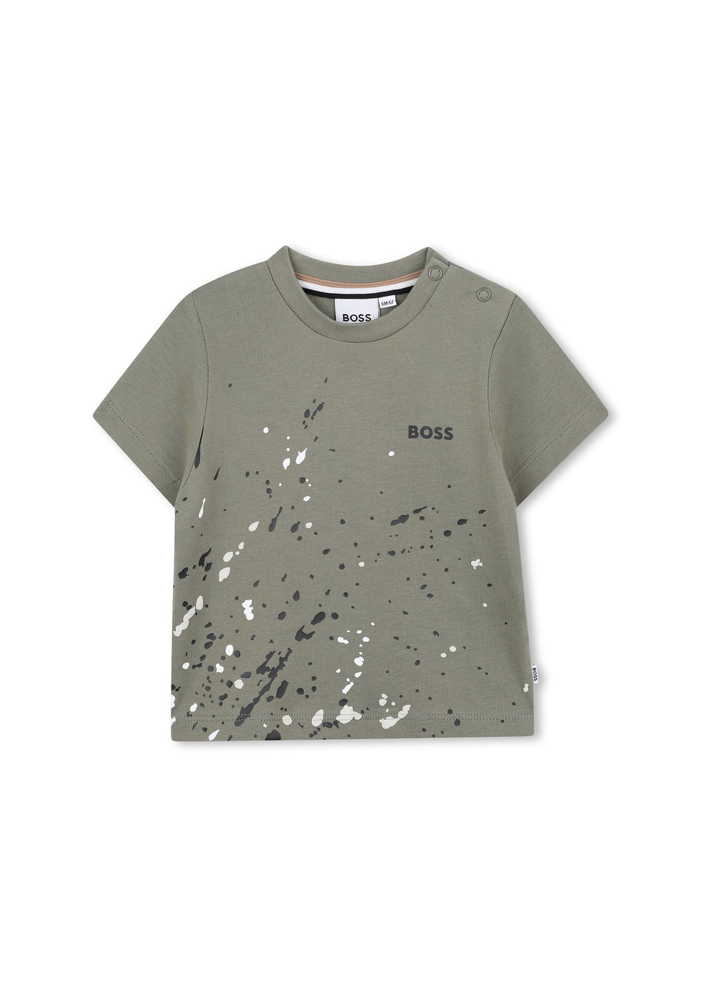 Boss Kids T-Shirt  Verde Con Stampa per Neonati