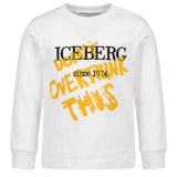 Iceberg Kids T-Shirt Bianco con Stampa Giallo per Neonati