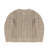 I'm Brian Kids Cardigan Beige Traforato in Maglia per Bambini