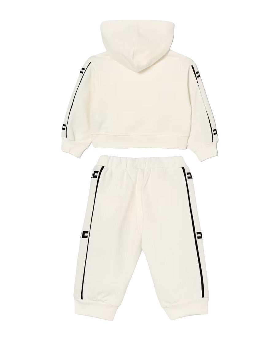 Elisabetta Franchi La Mia Bambina Completo Felpa+Pantalone con Bande Logate per Neonate