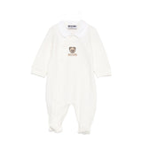 Moschino Kids Tutina Panna con Logo per Neonate