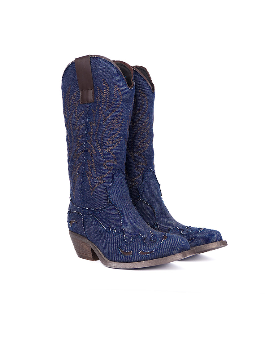 Jammers Camperos Stivale Alto in Denim per Bambine