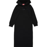 Diesel Kids Abito con Cappuccio in Felpa Nero per Bambine