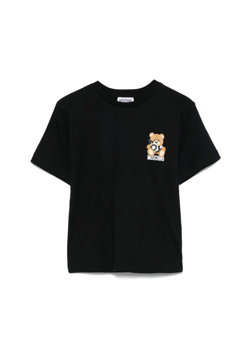 Moschino Kids T-shirt Nera con Stampa Toy per Bambini