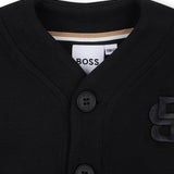 Boss Kids Cardigan Nero con Scollo a V