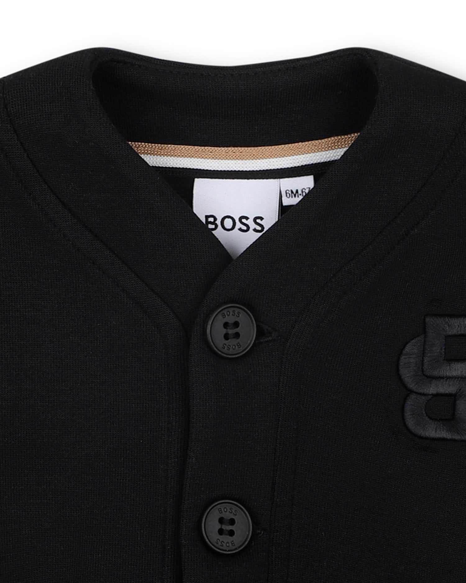 Boss Kids Cardigan Nero con Scollo a V