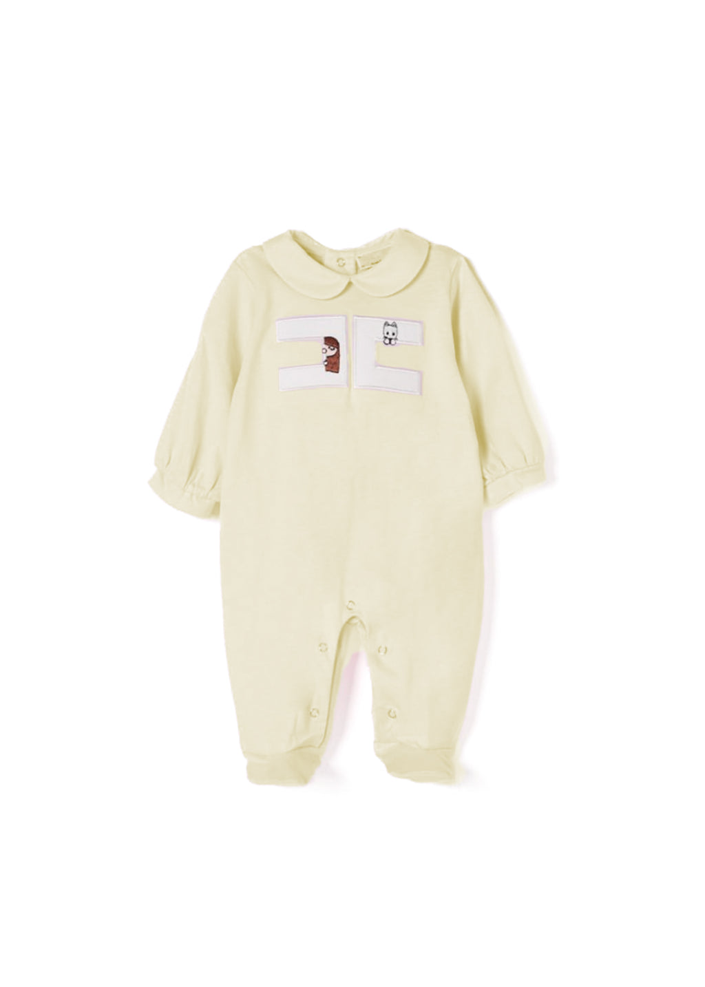 Elisabetta Franchi La Mia Bambina Tutina Limone con Ricamo per Neonate