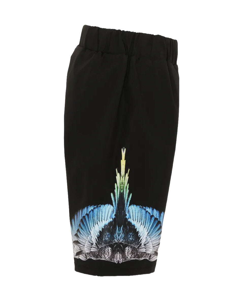 Marcelo Burlon County of Milan Kids Bermuda Nero con Stampa per Bambini