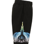 Marcelo Burlon County of Milan Kids Bermuda Nero con Stampa per Bambini