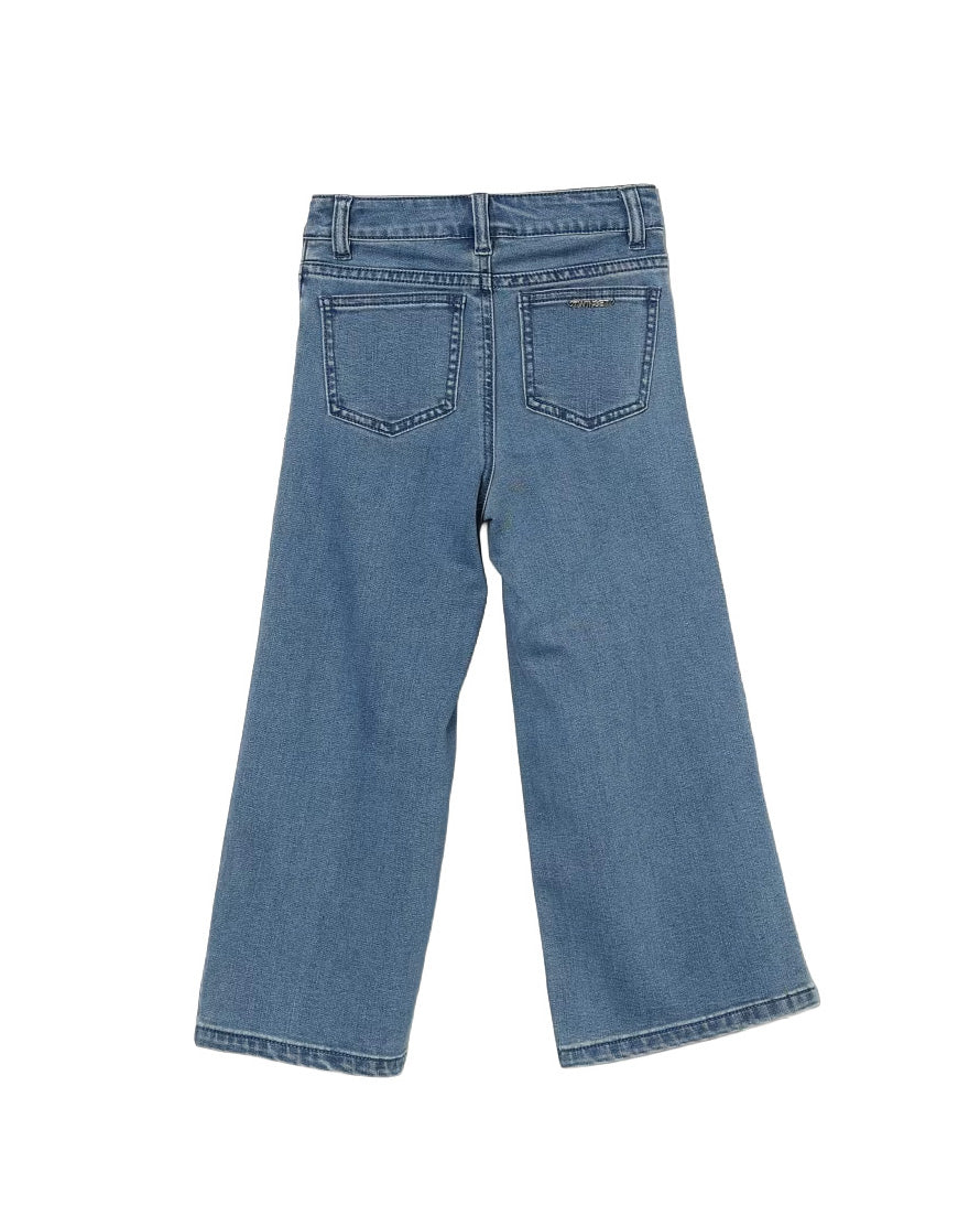 Twinset Kids Pantalone in Denim con Dettagli in Pizzo per Bambine